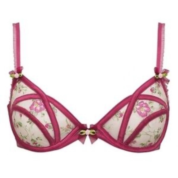 New! For Love And Lemons Camila underwire floral lace mesh bra 1374